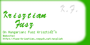 krisztian fusz business card